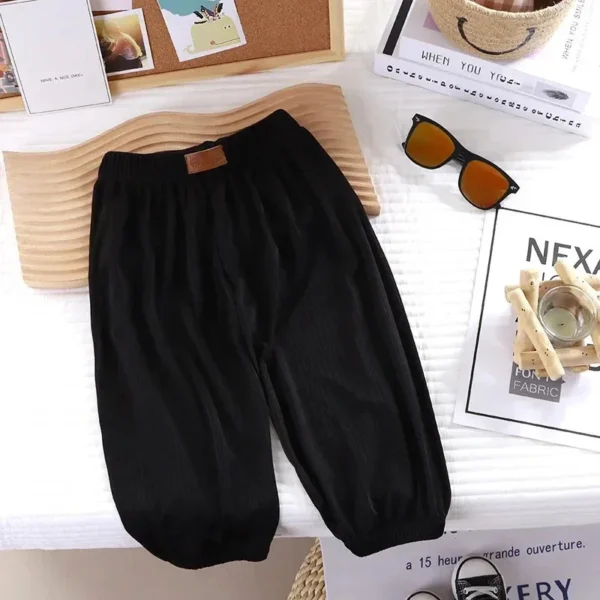 Summer Thin Breathable Prevent Mosquito Candy Color Kids Boys Girls Baby Pants - Image 2