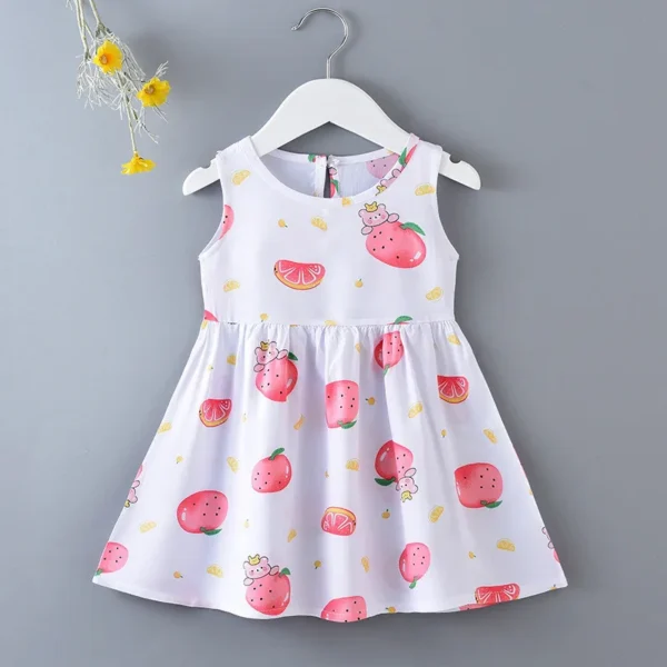 Casual Baby Girl Vest Cotton Infant Dress Toddler Sleeveless A-Line Pleated Kids Clothes Mini Princess Dress - Image 4