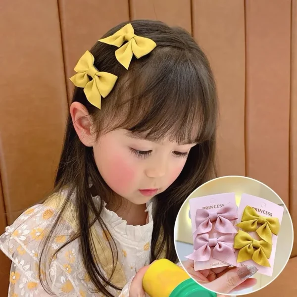 2PCS New Cute Bow Headgear Sweet Little Girl Hair Accessories Summer Girls Net Red Clips Baby Hairpins Children Hair Clips Gifts - Image 3