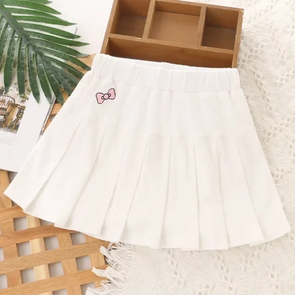 2025 New Girls Skirt Summer Cute Sweet Solid Outer Wear Casual Simple Pleated Kids Skirt Safety Pants Design 4-10Y - Image 4