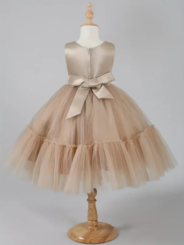 Girls Dress Set Spring Autumn Khaki Lotus Lace 2024 Fashion New Children Clothes Cute Princess Dresses and Coat Outfits 2-8 Year - Image 5