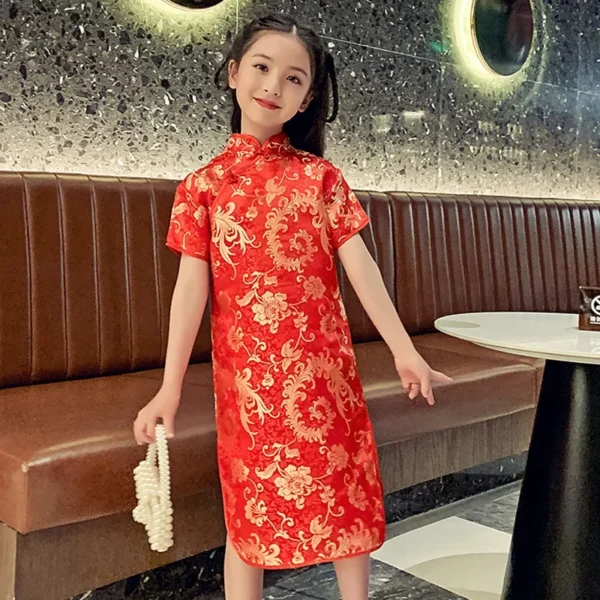 Summer Children Girls Dresses Vestidos Casual Baby Qipao Costumes Fashion Modern Cheongsam Kids Clothes Chinese Style Girl Dress - Image 2