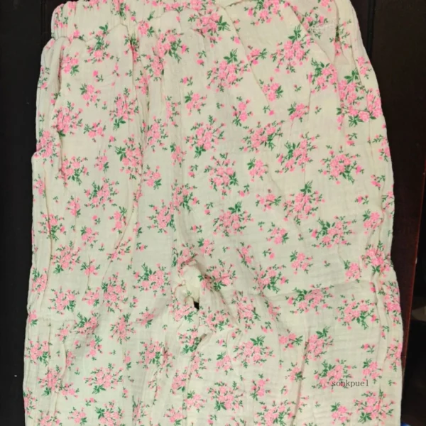 Baby Girl Pants 2024 Summer New Kids Girl's Floral Pants Cotton Children's Casual Straight Pants Trousers - Image 3