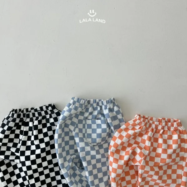 Korean Spring Autumn Baby Girls Pants Cotton Plaid Casual Versatile Toddler Girls Pants Elastic Waist Infant Girls Loose Pants - Image 2