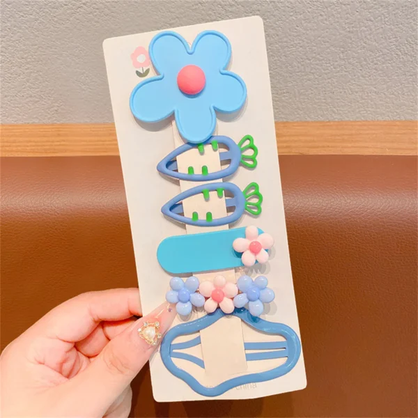 6Pcs Cartoon Colorful Hair Clips Girls Cute Flower Heart Hairpins Baby Hairclip Barrettes Hairpin Headwear Kids Hair Accessories - Image 6