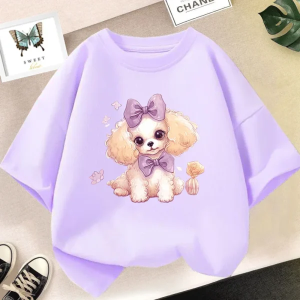 Kids T Shirt Fashion Cute Dog Puppy 3D Print Girls T Shirts Animal Harajuku O Neck Short Sleeve Summer Clothing Tops - Image 3