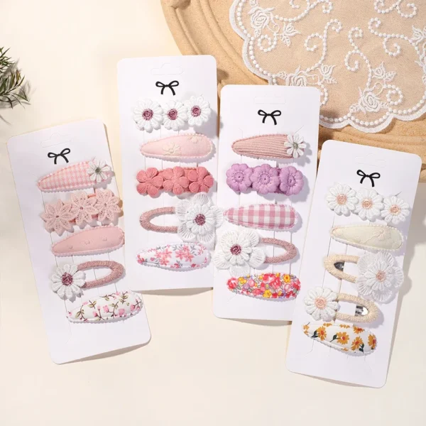 New 5Pcs BB Clips Set for Kids Hair Accessories Sweet Printe Hairbangs Hairclip Girls Barrette Ins Style Daisy Hairpin Ornaments - Image 2
