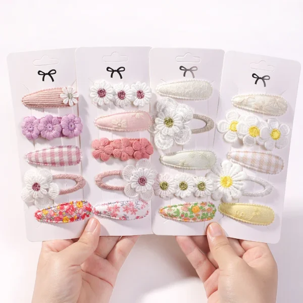 New 5Pcs BB Clips Set for Kids Hair Accessories Sweet Printe Hairbangs Hairclip Girls Barrette Ins Style Daisy Hairpin Ornaments - Image 3
