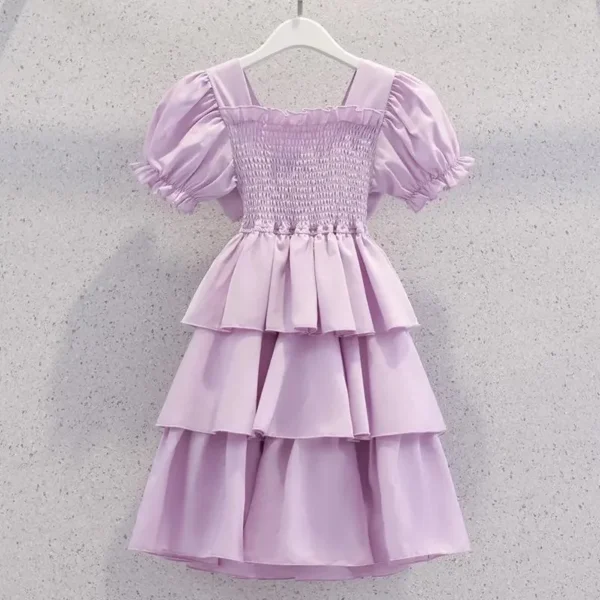 2024 spring summer Kids white Dresses Child Clothes Teenager Girls Daily Wear backless ball gown layered dress 4 6 8 6 9 12 year - Image 6