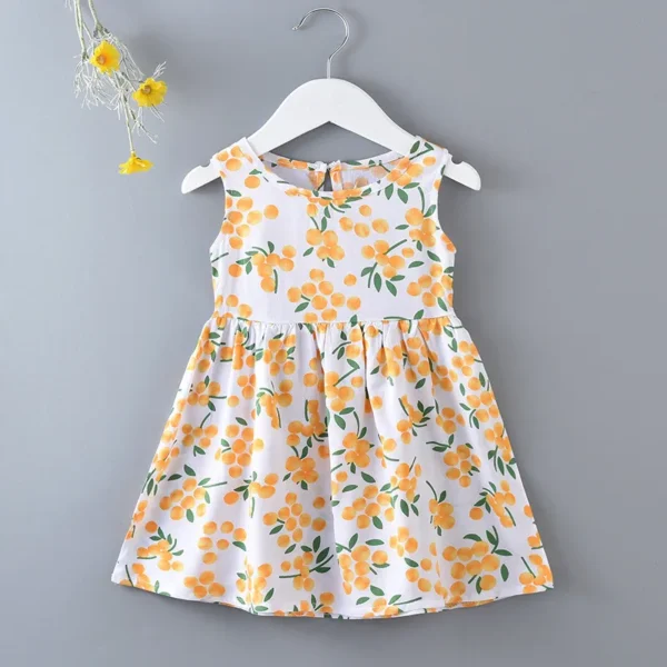 Casual Baby Girl Vest Cotton Infant Dress Toddler Sleeveless A-Line Pleated Kids Clothes Mini Princess Dress - Image 3