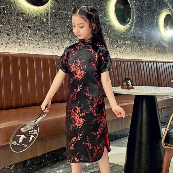 Summer Children Girls Dresses Vestidos Casual Baby Qipao Costumes Fashion Modern Cheongsam Kids Clothes Chinese Style Girl Dress