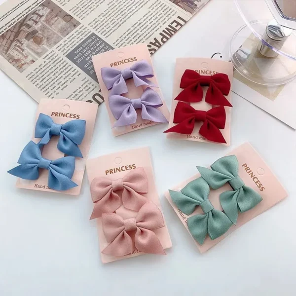 2PCS New Cute Bow Headgear Sweet Little Girl Hair Accessories Summer Girls Net Red Clips Baby Hairpins Children Hair Clips Gifts - Image 2