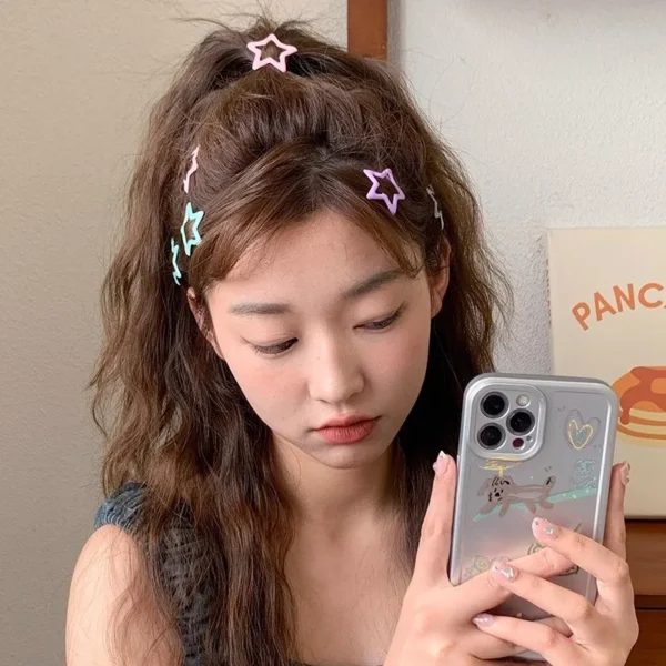 10/50pcs Colorful Kawaii Star Barrettes Y2K Sweet Girls BB Solid Star Hairclips Metal Snap Clip Headdress Hair Jewelry Gifts - Image 10