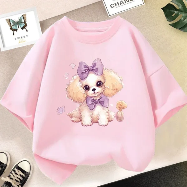 Kids T Shirt Fashion Cute Dog Puppy 3D Print Girls T Shirts Animal Harajuku O Neck Short Sleeve Summer Clothing Tops - Image 2