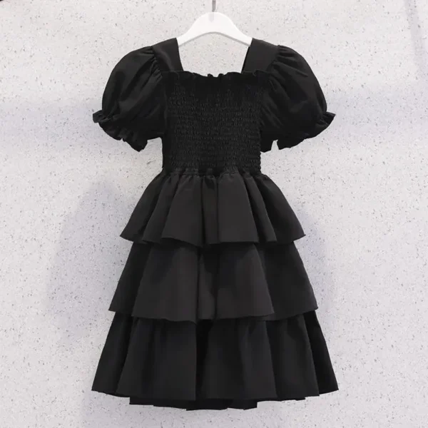 2024 spring summer Kids white Dresses Child Clothes Teenager Girls Daily Wear backless ball gown layered dress 4 6 8 6 9 12 year - Image 2