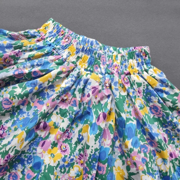 Baby Girls Flower Culottes Summer Sweet Fashionable Children's Floral Wide-Leg Hot Pants Kids Girls Mini Shorts - Image 3