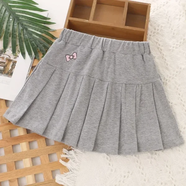 2025 New Girls Skirt Summer Cute Sweet Solid Outer Wear Casual Simple Pleated Kids Skirt Safety Pants Design 4-10Y - Image 5
