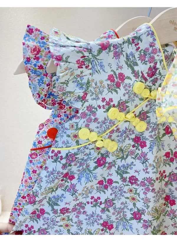 Girl Summer Dress Cheongsam Children's Dresses Vestidos Kids Clothes Fashion Baby Chinese Qipao Modern Hanfu Girl's Tang Style - Image 6