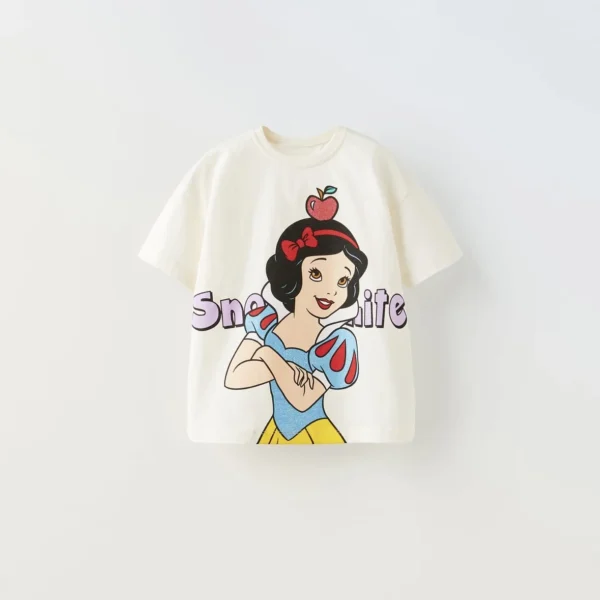 Disney Girls Tees Summer Wear Cute Round Neck Base Shirt Casual Loose Simple Versatile T-shirt Child New Cute Short-sleeved Tops - Image 6