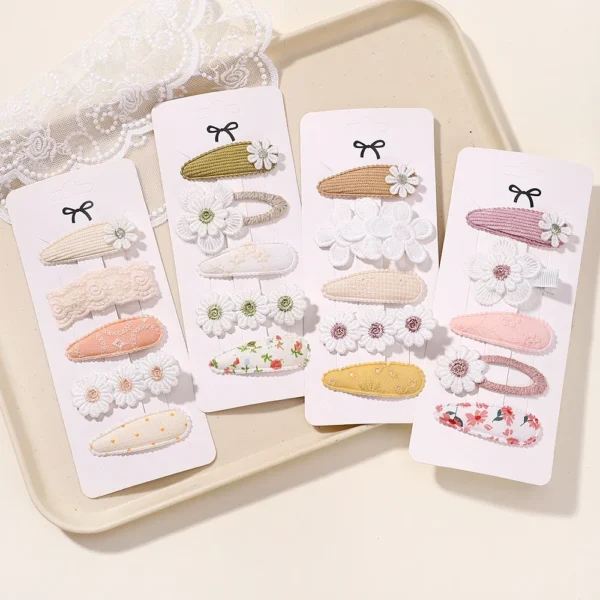 New 5Pcs BB Clips Set for Kids Hair Accessories Sweet Printe Hairbangs Hairclip Girls Barrette Ins Style Daisy Hairpin Ornaments - Image 5