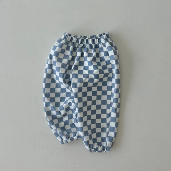 Korean Spring Autumn Baby Girls Pants Cotton Plaid Casual Versatile Toddler Girls Pants Elastic Waist Infant Girls Loose Pants - Image 3