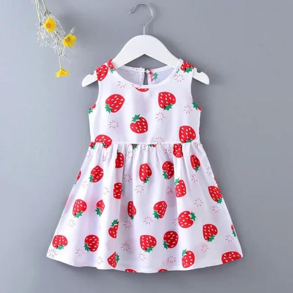 Casual Baby Girl Vest Cotton Infant Dress Toddler Sleeveless A-Line Pleated Kids Clothes Mini Princess Dress - Image 2