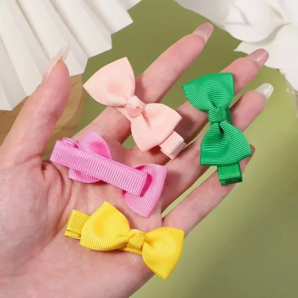 BABY BOWS 20/40Pcs 2'' Solid Ribbon Bowknot Hair Clips for Kids Girls Handmade Candy Hairpin Barrette Headwear Hair Accessories - Image 4